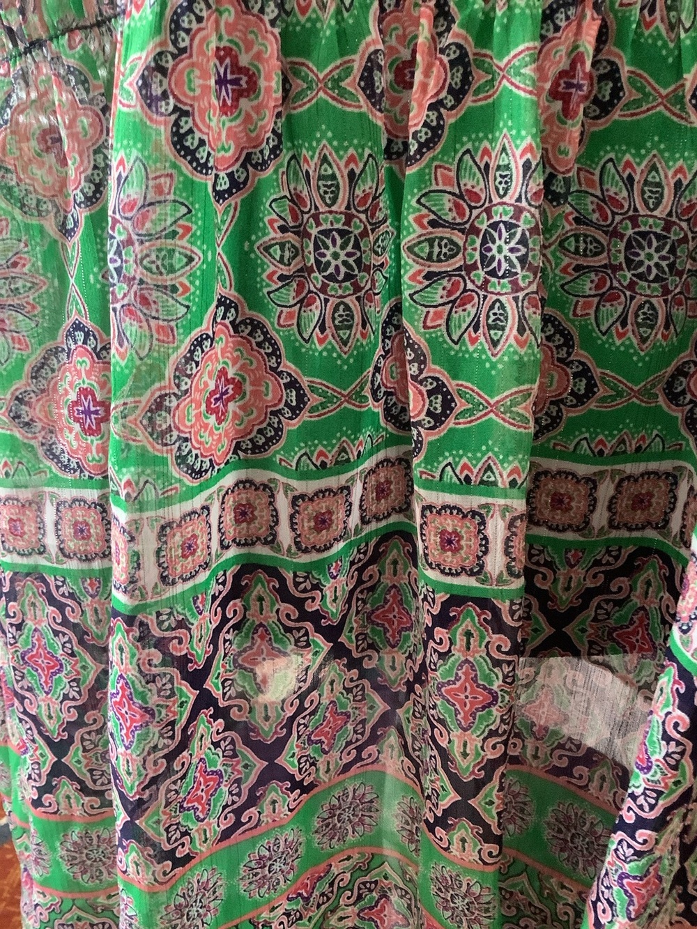 LOWEST 🌺 Rose & Olive 3X BOHO PEASANT SMOCKED BODICE GAUZE TOP - Picture 4 of 13